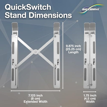 BoxWave Stand and Mount Compatible with Amazon Fire HD 10 (9th Gen 2019) - Compact QuickSwitch Stand, Portable Multi Angle Viewing Foldable Riser - Metallic Silver