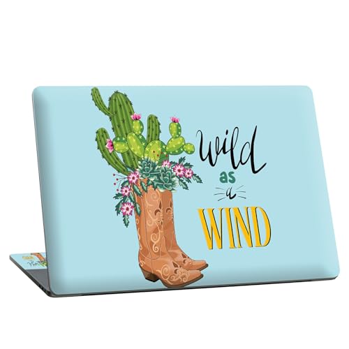 Universal Laptop Skin Sticker with 2 Wrist Pad Skins, Waterproof Scratch Resistant Vinyl Laptop Cover Decal, Cut to Fit for 11–15.6 Inch MacBook HP Dell Lenovo, Cactus Boots - color: Cactus Boots