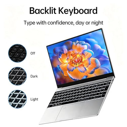 2026 New 15.6'' Laptop Windows 11, 1TB SSD, 16GB RAM, Intel Core i3-6100U, 1080p FHD IPS Display, Backlit Keyboard, Fingerprint, WiFi5, Mini-HDMI, USB3.2 Gen1, TF Card Slot, for Business, Study, Work