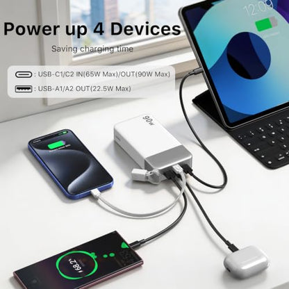 NOBIS Power Bank 90W 20000mAh Laptop Portable Charger - color: White