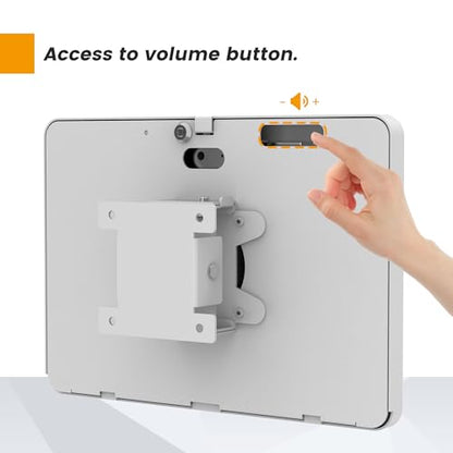 Tablet Wall Mount Compatible with Microsoft Surface Go 1 2 3 4 Anti Theft with Lock Tiltable Adjustable - BSW101WR - color: White