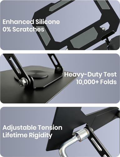 Laptop Stand for Desk, 360 Rotating Computer Riser with Adjustment Wrench, Ergonomic Laptop Riser for Collaborative, WorkFoldable & Portable Heavy Duty Stand Fit 10-16” Laptops