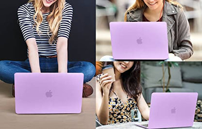 CISSOOK Case for MacBook Pro 13 Inch 2020-2025 Release M1 M2 | 4in1 Set Laptop Hard Shell Cover for MacBook Pro 13" A2251 A2289 A2338 Keyboard Cover and Screen Protector, Matte Purple - color: Matte Purple