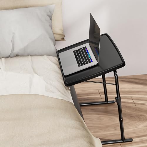 Max TV Tray Table, Allpop Adjustable Large TV Tray for Eating, Folding Dinner Laptop Table on Couch & Bed with 6 Heights & 3 Tilt Angles, Black - color: Black, size: Allpop-Max TV Tray