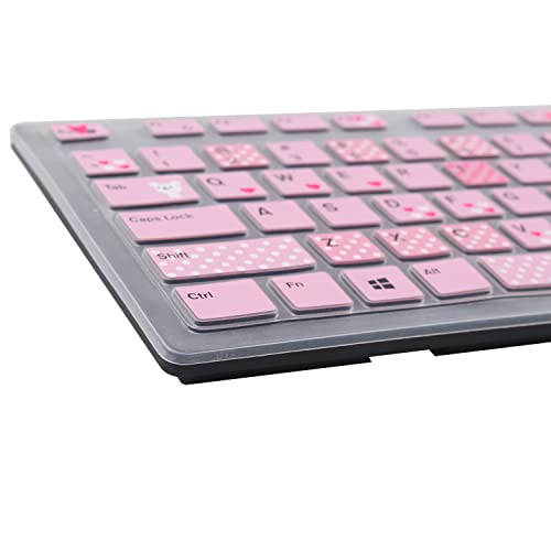 Keyboard Cover Skin for Dell KM636 KB216 KB216t KB216d KB216p Wired & Wireless Keyboard, Dell Optiplex 5250 3050 3240 5460 7450 7050, Dell Inspiron Desktop 24" 27" 5400 5490 7700 7790 3475 3670 3477 - color: Lovly