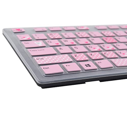 Keyboard Cover Skin for Dell KM636 KB216 KB216t KB216d KB216p Wired & Wireless Keyboard, Dell Optiplex 5250 3050 3240 5460 7450 7050, Dell Inspiron Desktop 24" 27" 5400 5490 7700 7790 3475 3670 3477 - color: Lovly