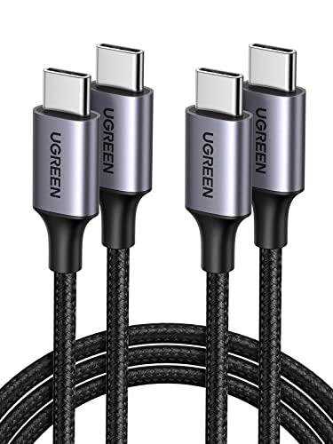 UGREEN USB C to USB C Cable 3.3FT, 60W 2-Pack USB C Cable Nylon Braided Type C Cord for iPhone 17/16, Galaxy S25/S24/S23, Pixel 10/9, MacBook Air/Pro, Dell XPS, iPad Pro/Mini/Air, Switch, Steam Deck - size: 3.3FT