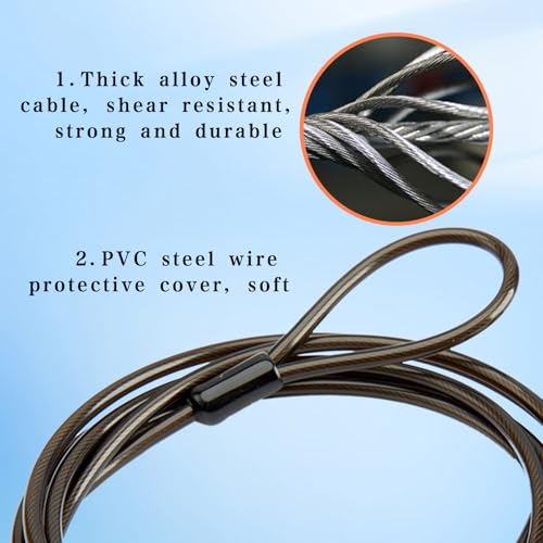 2 Pack Laptop Cable Lock, 6.6 Feet Anti-Theft Security Steel Lock with Keys, Heavy Duty 3x7mm Standard T-Slot Compatible with Lenovo, Asus, Acer Laptops & Tablets, Black - color: black-key-2 pack
