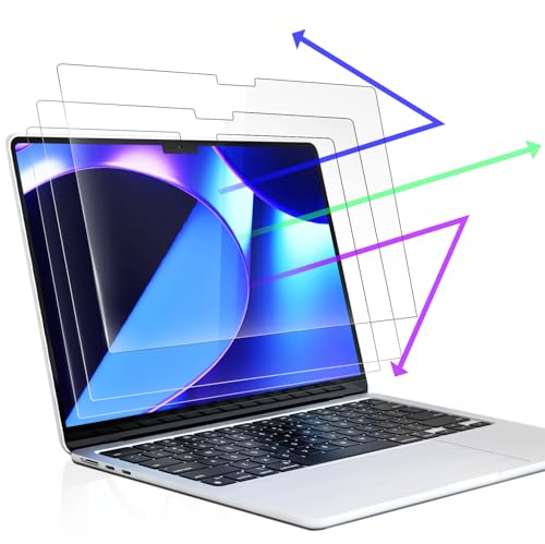 Peslv 3-Pack Anti Blue Light Screen Protector for MacBook Air 13.6/13 Inch (2022-2026, M2 M3 M4 M5 Chip), 13.6inch Mac Laptop Glare Filter Uv Blocker Shield Cover Eye Protection Film - size: MacBook Air 13.6" 2022-2025