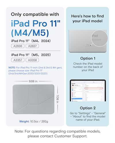 MOFT Dynamic Folio Tablet Stand for Desk Compatible with iPad Pro 11- inch (M5 2025 / M4 2024), Slim Magnetic Tablet Holder Case with 20+ Viewing Angles, Cement x Sapphire - color: Cement x Sapphire, size: iPad Pro 11"(M5 2025/M4 2024)