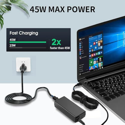 Universal 45W Chromebook Charger USB C,Laptop Charger Type C | Compatible with HP Chromebook Replacement for HP,Dell,Lenovo,Acer,Asus,Samsung Series,Google AC Adapter Type C Power Supply