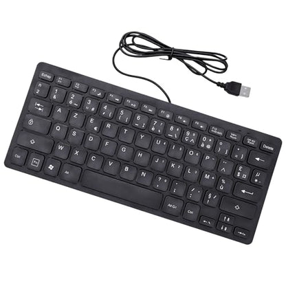 Asixxsix 78 Keys Wired Keyboard, USB Wired Minority Language Keyboard with 1.35M Cable, Plug and Play for Office, Computer and Laptop (French) - size: French