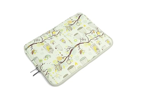 BSLVWG 10 Inch Laptop Sleeve Multi-Color & Size Choices Case/Water-Resistant Neoprene Notebook Computer Pocket Tablet Briefcase Carrying Bag/Pouch Skin Cover - color: Bird Beige, size: 10 inch