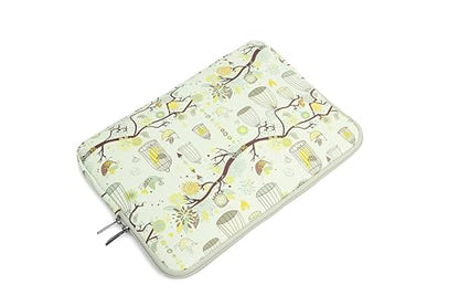 BSLVWG 10 Inch Laptop Sleeve Multi-Color & Size Choices Case/Water-Resistant Neoprene Notebook Computer Pocket Tablet Briefcase Carrying Bag/Pouch Skin Cover - color: Bird Beige, size: 10 inch