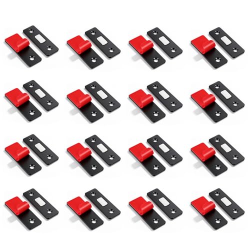 Cabinet Door Catch -16 Pack Ultra Thin Cabinet Door Magnetic Catch,Cabinet Magnets,Adhesive Drawer Latch,Cabinet Magnetic Catch,Strong Hold for Drawer Closet Door Magnetic Door Catch Closer-Black - color: Black, size: 16 Pack