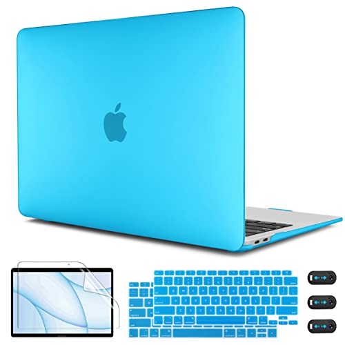 CISSOOK Compatible with MacBook Air 13 inch Case A2337 M1 A2179 A1932 Model 2021 2020-2018 Release, Plastic Blue Hard Shell Case with Keyboard Cover for Mac Air 13.3" with Touch ID, Matte Sky Blue - color: Air13inch-Matte Sky Blue
