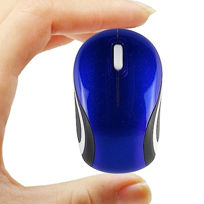 Wireless Mini Mouse, Blue, 1000 DPI, USB Receiver, Smooth Surface, Easy to Carry - color: Blue