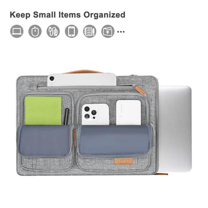 MOSISO 360 Protective Laptop Case 13.3 inch, 13-13.3 inch Laptop Sleeve | Compatible with MacBook Air/Pro 13/14, HP Dell Acer, Side Open Carrying Computer Bag with 5 Accessory Pockets&Belt, Gray - color: Gray, size: 13.3 inch