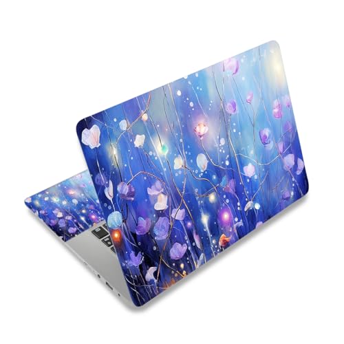 Laptop Stickers Decal,12 13 14 15 15.6 inches Netbook Laptop Skin Sticker Reusable Protector Cover Case for Toshiba Hp Samsung Dell Apple Acer Leonovo Sony Asus Laptop Notebook (Blue Purple Flower) - color: Blue Purple Flower