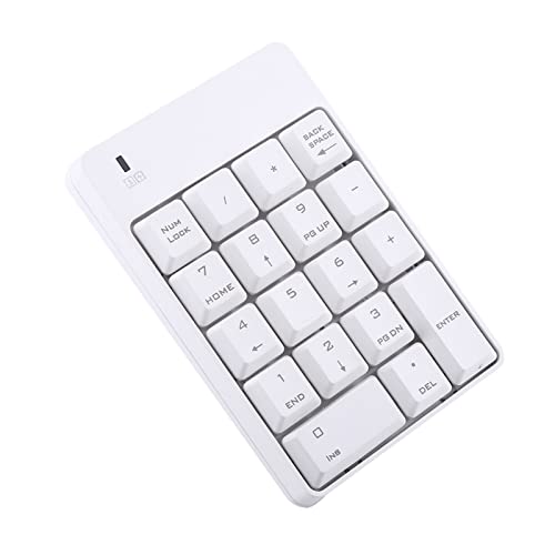 Number Pad,Wi Fi USB Numeric Keypad,18 Key Mini Transportable Data Entry Wide Variety Pad for Laptop Computer PcLaptop (White)
