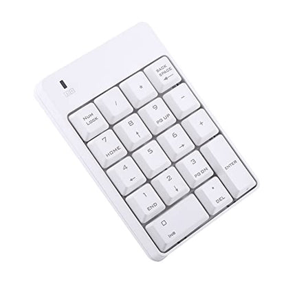 Number Pad,Wi Fi USB Numeric Keypad,18 Key Mini Transportable Data Entry Wide Variety Pad for Laptop Computer PcLaptop (White)