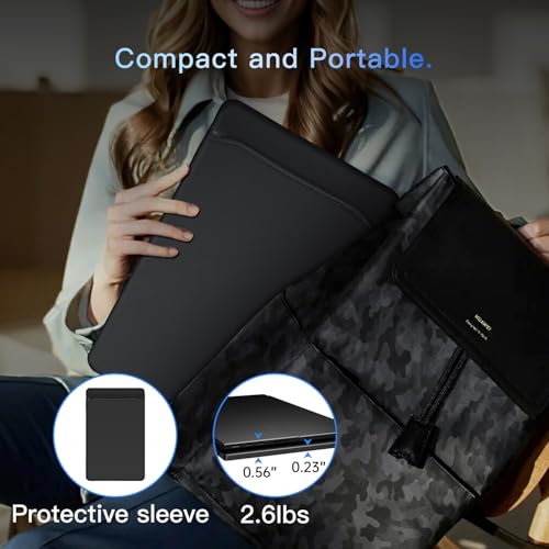 Portable Monitor 15.6" FHD 1080p with 13500mAh Built-in Battery, Kickstand & Speakers, HDMI USB C External Travel Monitor for Laptops, PC, Mac, Xbox, Switch, and PS5/4
