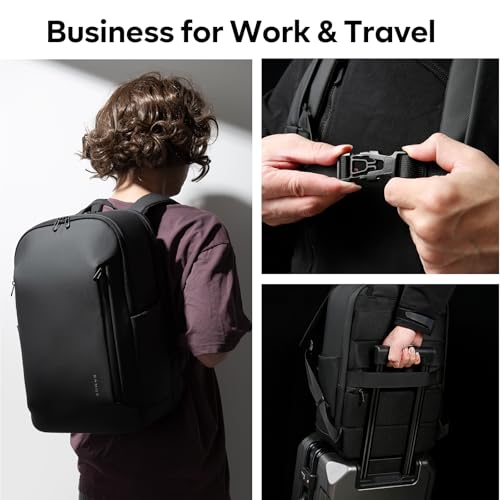 BANGE Business Smart Backpack for Men and Women，can holds 15.6 Inches Laptop Backpack, Waterproof Commute Work Travel Backpack, Flight Carry-On (black) - color: Black