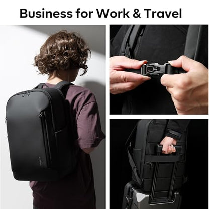 BANGE Business Smart Backpack for Men and Women，can holds 15.6 Inches Laptop Backpack, Waterproof Commute Work Travel Backpack, Flight Carry-On (black) - color: Black