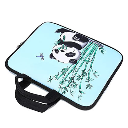 14 15 15.4 15.6 inch Laptop Handle Bag Computer Protect Case Pouch Holder Notebook Sleeve Neoprene Cover Soft Carrying Travel Case For Dell Lenovo Toshiba HP Chromebook ASUS Acer (Panda & Bamboo) - color: Panda & Bamboo