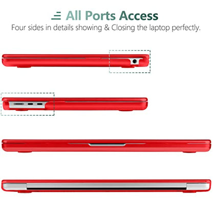 TWOLSKOO Compatible with MacBook Air 13 inch Case M5 2026 M4 2025 M3 M2 2024-2022 A3449 A3240 A3113 A2681, Plastic Hard Shell & Keyboard Cover & Screen Film for MacBook Air 13.6 inch, Crystal Red - color: Crystal Red
