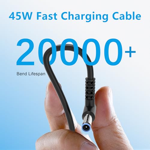 45W Charger Compatible with HP Laptop Charger Blue Tip 4.5mm,741727-001 TPN-C125 HSTNN-LA40 HSTNN-DA40 854054-002 HSTNN-CA40 740015-002 740015-003 740015-004 15-f387wm 15-f272wm 15-f233wm - color: black1
