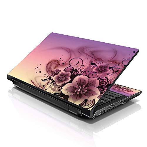 Laptop Skin Shop 15 15.6 inch Laptop Notebook Skin Sticker Cover Art Decal Fits 13.3" 14" 15.6" 16" HP Dell Lenovo Apple Asus Acer Compaq (Free 2 Wrist Pad Included) Pink Flower - color: Pink Flower, size: 13" - 16"