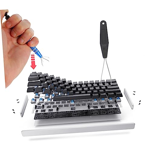 Gadpiparty 1set Mechanical Keyboard Key Cap Puller Cleaning Brush Kit for Electronics Maintenance Dust Removal Tool for Laptop and Computer Keyboards