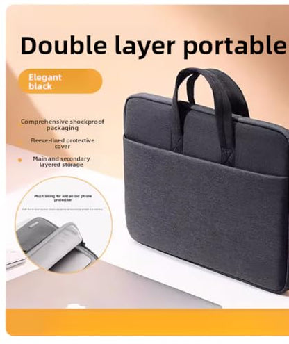 Waterproof Shockproof, Multi-Compartment Notebook Case for Business Office & Daily Travel, Fits 13.3-16 Inch Laptops - color: Double-layer Black - Top Configuration Version, size: 14 inches