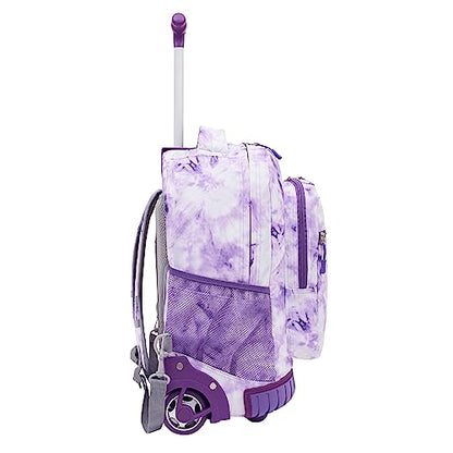 Travelers Club 18" Rolling Backpack with Shoulder Straps, Purple Tye - color: Purple Tie, size: 18 Inch