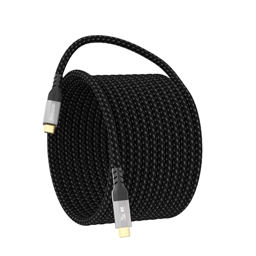 20FT usbc to usbc Cable Compatible with Thunderbolt 4/3, 20Gbps High Speed Data Transfer, 100W PD Fast Charging, 4K@60Hz Video Monitor Display Cord,USB 3.2 gen 2 for ssd - size: 20FT