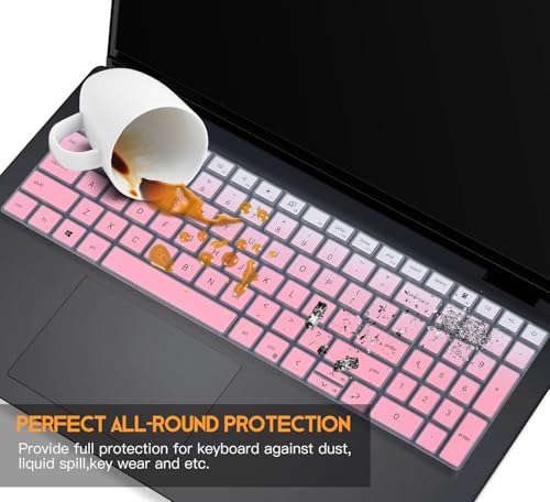 Keyboard Cover for Dell Inspiron 15 3510 3511 3515 3520 3530 3535 15.6/Inspiron 16 5640 5645 16",2025 Dell 15 Laptop DC15250 DC15255 15.6/15.6 Dell Latitude 3520 Skin -Ombre Pink - color: Ombre Pink