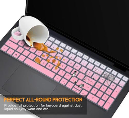 Keyboard Cover for Dell Inspiron 15 3510 3511 3515 3520 3530 3535 15.6/Inspiron 16 5640 5645 16",2025 Dell 15 Laptop DC15250 DC15255 15.6/15.6 Dell Latitude 3520 Skin -Ombre Pink - color: Ombre Pink