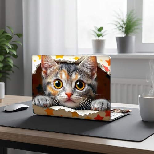 Aesthetic Laptop Skin Cover,12-15.6 Inch Universal Vinyl Sticker Decal,Waterproof Scratch-Resistant Notebook Wrap,Removable Residue-Free Protector,Cute Kitten Stars - color: Cute Kitten Stars