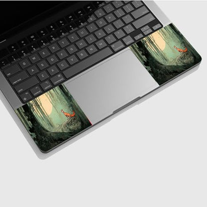 Universal Laptop Skin Sticker with 2 Wrist Pad Skins, Waterproof Scratch Resistant Vinyl Laptop Cover Decal, Cut to Fit for 11–15.6 Inch MacBook HP Dell Lenovo, Fox in The Forest - color: Fox In The Forest