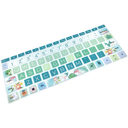 Protective Keyboard Cover Skin for Microsoft Surface Laptop Go 12.4" Touchscreen 2020 Release, Flower and Big Letter Designs, Flamingo - color: Flamingo