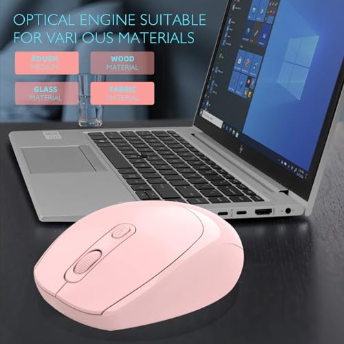 ONE-UP Wireless Mouse, 2.4G, Silent, Computer, USB Nano Receiver for Laptop, Chromebook, PC, Mac, Windows and School Work (Pink) - color: Pink