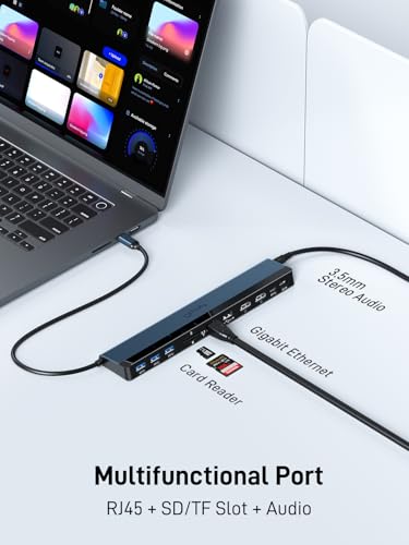 NewQ USB C Docking Station with Dual HDMI 4K, 100W PD-in, 12-in-1 Laptop Dock for Windows, MacBook, Chromebook - style: without charger