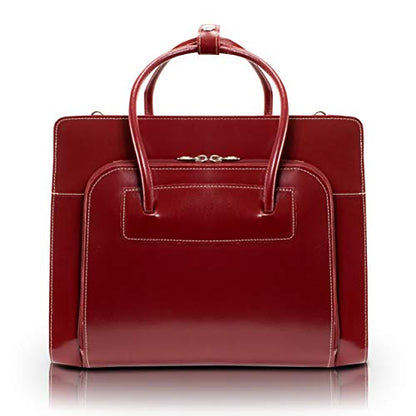 McKlein LAKE FOREST, 15" Leather Business Women Laptop/Tablet Briefcase Bag/Leather Case, Computer Travel Case, Laptop Professional Shoulder Bag - color: Red