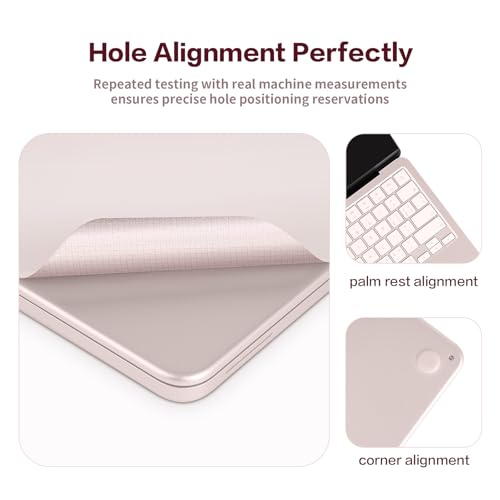 4 in 1 Ultra Thin 3M Vinyl Full Size Laptop Skin Palm Rest Sticker for 2026 New Released MacBook Pro Neo 13 Inch A18 (Blush Pink) - color: Blush Pink