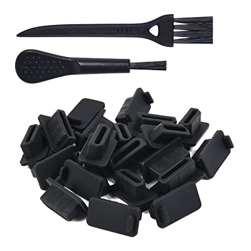 20 Pcs HDMI Dust Cover Plugs, HDMI Female Prot Dust Cap Protector Stoppers for TV, Laptop, Computer, Other Devices with 2 Cleaning Brushes - size: HDMI Port