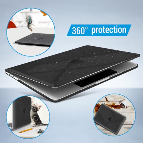 IBENZER Compatible with MacBook Pro 13 Inch Case M2 M1 2026 2025 2024 2023 2022 A2338 A2289 A2251 A2159 A1989 A1706 A1708, Hard Shell Case & Keyboard Cover for Mac Pro 13, Star Black,T13S-BK+1 - color: Star Black