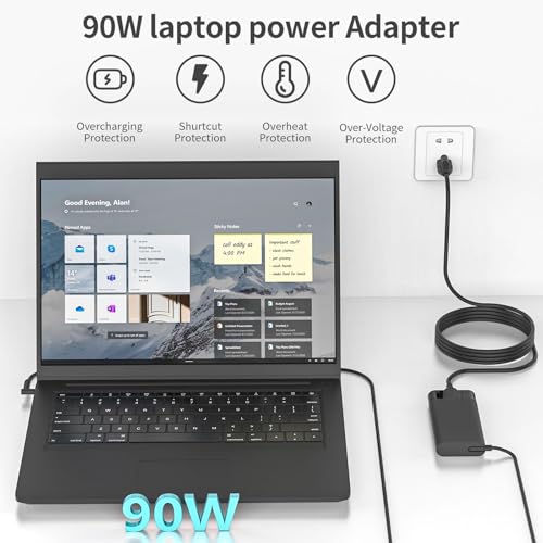 90W 4.62A 4.5mm Blue Tip Laptop Charger Compatible with HP Spectre X360 13 15 Envy 14 15 17 TouchSmart M6 M7 15-j 17-j Series 710412-001 710413-001 710414-001 Adapter Power Supply Cord