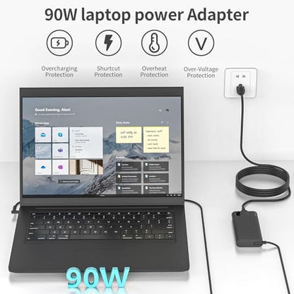 90W 4.62A 4.5mm Blue Tip Laptop Charger Compatible with HP Spectre X360 13 15 Envy 14 15 17 TouchSmart M6 M7 15-j 17-j Series 710412-001 710413-001 710414-001 Adapter Power Supply Cord