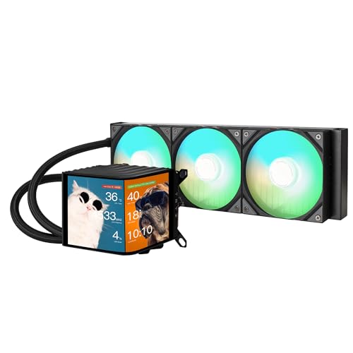 TRYX Panorama 360 ARGB 360mm AIO 6.5'' AMOLED L-Shaped Screen 3D Anamorphic Effect Display Customizable AIO Cooler 360mm Asetek 8th Gen 320w TDP with ARGB Fan Intel LGA 1700/1200/115X AMD AM5/AM4 - color: P360A, size: 360 mm (2024)